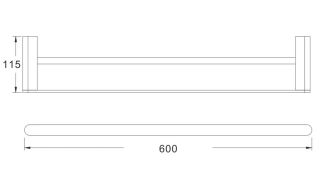 Полотенцедержатель Rose RG1727H 60см чёрный